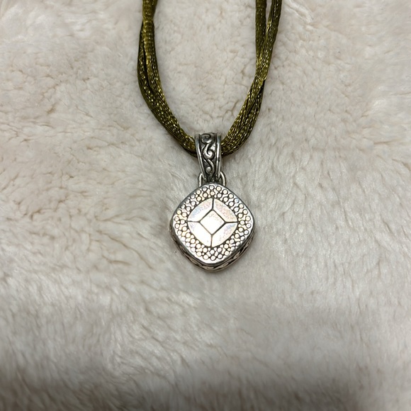 Brighton Venus Rising necklace-silver toned with large faceted champagne stone. - Picture 4 of 4